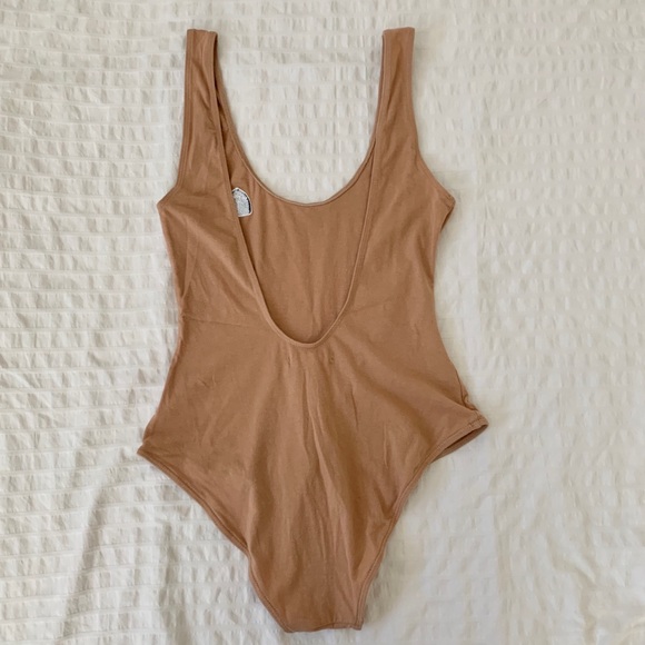 Pacsun Tan Bodysuit w/ Patches - Picture 3 of 3
